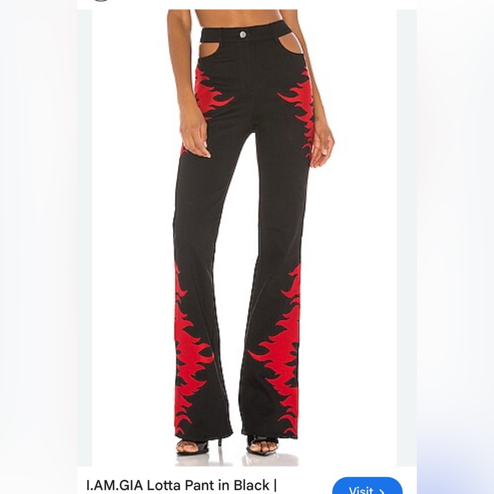 I.AM.GIA Black and Red Flare Jeans
